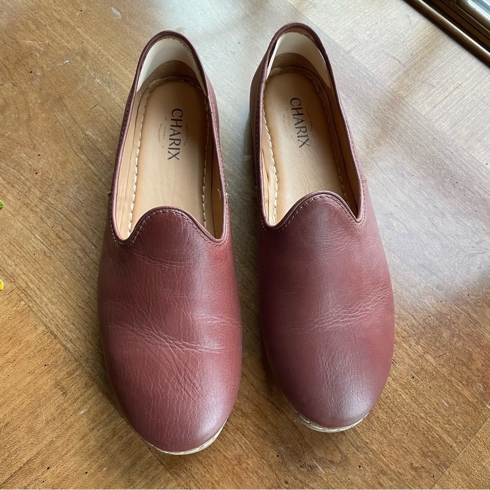 Charix Comfort Travel Office Men's Bordeaux Leather Slip-On Shoes size 10.5-11 - Picture 5 of 15